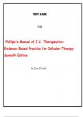 Test Bank for Phillips's Manual of I&period;V&period; Therapeutics&colon; Evidence-Based Practice for Infusion Therapy Seventh Edition&comma; by Lisa Gorski &vert; All Chapters