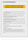 Certified Paraoptometric Coder Exam Questions And Answers 2025 Update&period;
