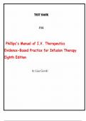 Test Bank for Phillips's Manual of I&period;V&period; Therapeutics Evidence-Based Practice for Infusion Therapy Eighth Edition&comma; by Lisa Gorski &vert; All Chapters 
