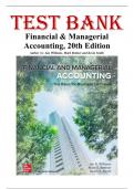 Test Bank for Financial & Managerial Accounting&comma; 20th Edition by Jan Williams&comma; Mark Bettner