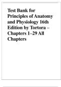 Test Bank for Principles of Anatomy and Physiology 16th Edition &vert; Tortora Chapters 1&ndash;29 All Chapters