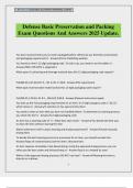 Defense Basic Preservation and Packing Exam Questions And Answers 2025 Update&period;