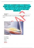 PORTAGE LEARNING BIOD 151 MODULE 1 EXAMS QUESTIONS & ANSWERS BEST EXAM SOLUTION SATISFACTION GUARANTEED  SUCCESS LATEST UPDATE 2025-2026 GRADED A&plus;