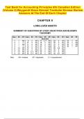Test Bank for Accounting Principles 6th Canadian Edition &lpar;Volume 2&rpar; Weygandt Kieso Kimmel Trenholm Kinnear Barlow Answers At The End Of Each Chapter