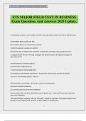 ETS MAJOR FIELD TEST IN BUSINESS Exam Questions And Answers 2025 Update&period;
