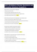 NUR 129 Midterm Review Questions and Complete Solutions Graded A&plus;