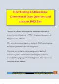 Fiber Testing & Maintenance Conventional Exam Questions and Answers 100&percnt; Pass