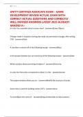 UNITY CERTIFIED ASSOCIATE EXAM &ndash; GAME DEVELOPMENT REVIEW ACTUAL EXAM WITH CORRECT ACTUAL QUESTIONS AND CORRECTLY WELL DEFINED ANSWERS LATEST 2025 ALREADY GRADED A&plus;
