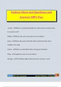 Fashion fibers test Questions and Answers 100&percnt; Pass