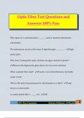 Optic Fiber Test Questions and Answers 100&percnt; Pass