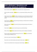 NUR 129 Exam 1 Questions and Complete Solutions Graded A&plus;