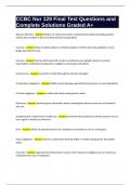 CCBC Nur 129 Final Test Questions and Complete Solutions Graded A&plus;