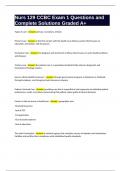 Nurs 129 CCBC Exam 1 Questions and Complete Solutions Graded A&plus;