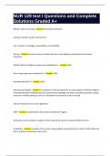 NUR 129 test I Questions and Complete Solutions Graded A&plus;