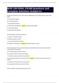 NUR 129 FINAL EXAM Questions and Complete Solutions Graded A&plus;