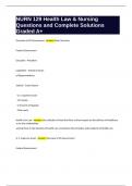 NURN 129 Nursing Ethics Questions and Complete Solutions Graded A  Package Deal
