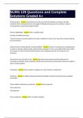 NURN 129 Questions and Complete Solutions Graded A&plus;
