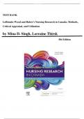 Test Bank for LoBiondo-Wood and Haber's Nursing Research in Canada&colon; Methods&comma; Critical Appraisal&comma; and Utilization&comma; 5th Edition by Mina D&period; Singh&comma; All Chapters