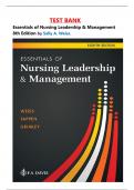Test Bank for Essentials of Nursing Leadership & Management 7th & 8th Edition by Sally A&period; Weiss