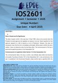 IOS2601 Assignment 1 &lpar;ANSWERS&rpar; Semester 1 2025 - DISTINCTION GUARANTEED