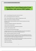 Georgia Pest Control Registration Exam Questions And Answers 2025 Update&period;