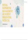 Initial supportive management in case of stroke