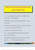 NHA and Core Exam Questions and Answers 100&percnt; Pass