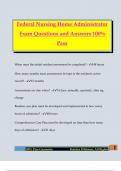 Federal Nursing Home Administrator Exam Questions and Answers 100&percnt; Pass