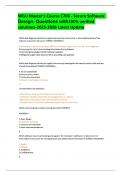 WGU Master's Course C706 - Secure Software  Design- Questions with100&percnt; verified solutions-2025-2026 Latest Update