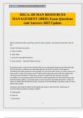 DECA&colon; HUMAN RESOURCES MANAGEMENT &lpar;HRM&rpar; Exam Questions And Answers 2025 Update