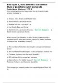 BSG Quiz 1&comma; BUS 490 BSG Simulation Quiz 1 Questions with Complete Solutions &lpar;Latest 2025