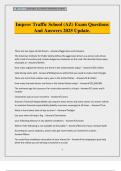 Improv Traffic School &lpar;AZ&rpar; Exam Questions And Answers 2025 Update&period;
