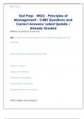 Test Prep - WGU - Principles of  Management - C483 Questions and  Correct Answers&sol; Latest Update &sol;  Already Graded