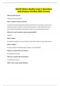 AALSO Water Quality Level 1 Questions and Answers Verified 100&percnt; Correct
