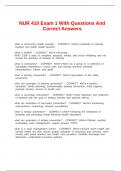 NUR 410 Exam 1 With Questions And Correct Answers