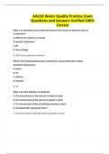 AALSO Water Quality Practice Exam Questions and Answers Verified 100&percnt; Correct