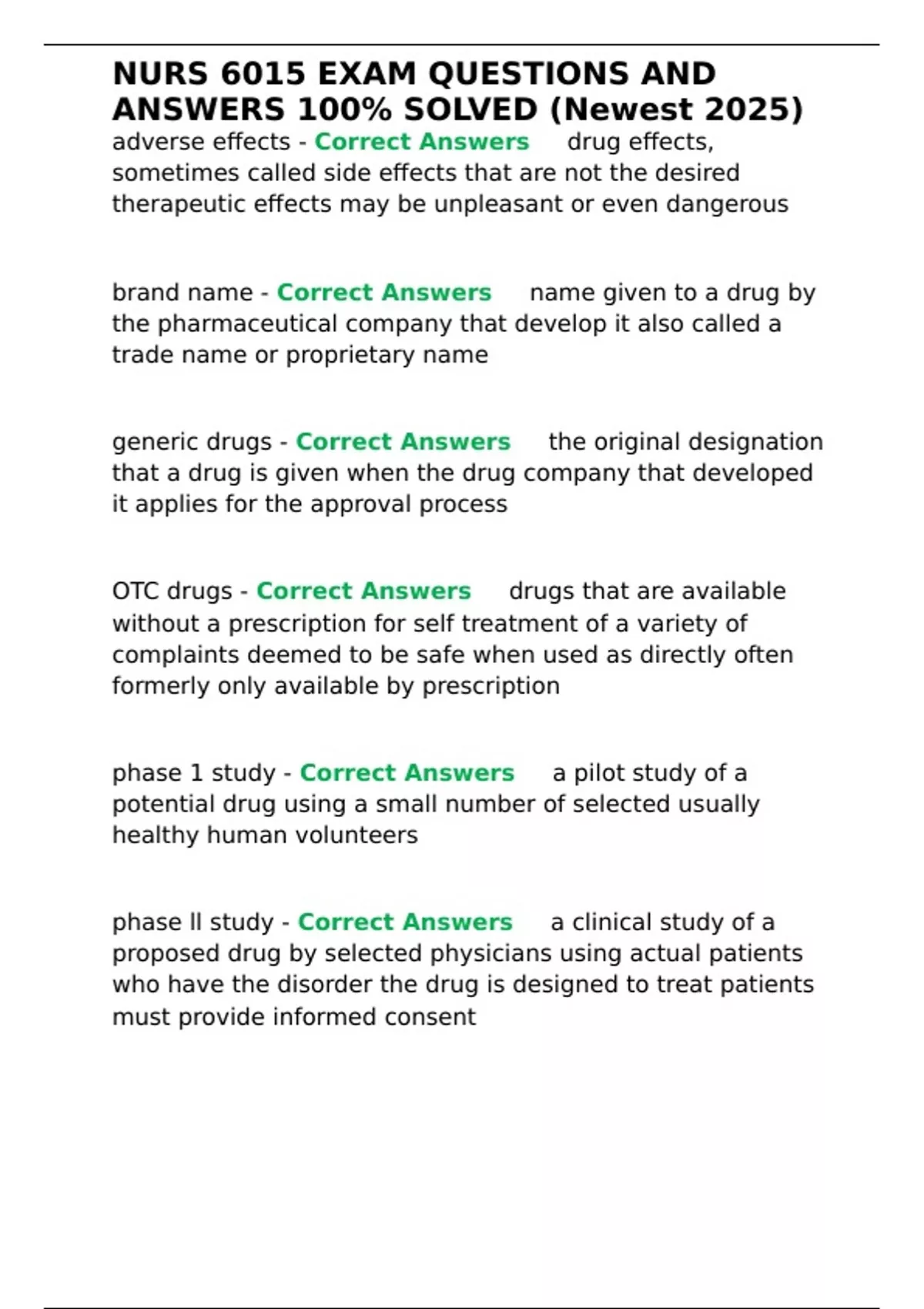 Nurs 6015 Exam 1 Practice Questions with Complete Solutions - NURS 6015 ...