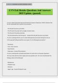 LVN Exit Retake Questions And Answers 2025 Update&period; &lpar;passed&rpar;