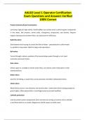 AALSO Level 1 Operator Certification Exam Questions and Answers Verified 100&percnt; Correct
