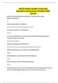 AALSO Water Quality Technician Questions and Answers Verified 100&percnt; Correct