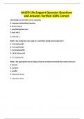 AALSO Life Support Operator Questions and Answers Verified 100&percnt; Correct
