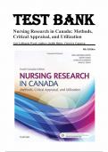 Test bank for nursing research in canada 4th edition by mina singh cherylyn cameron