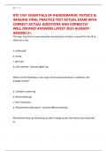 RTE 1401 ESSENTIALS OF RADIOGRAPHIC PHYSICS & IMAGING FINAL PRACTICE TEST ACTUAL EXAM WITH CORRECT ACTUAL QUESTIONS AND CORRECTLY WELL DEFINED ANSWERS LATEST 2025 ALREADY GRADED A&plus;