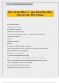 New Mexico History Cum&period; Exam Questions And Answers 2025 Update&period;