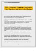 NHA Phlebotomy Technician Certification Exam Questions And Answers 2025 Update&period;