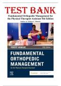 Test Bank For Fundamental Orthopedic Management for the Physical Therapist Assistant&comma; 5th Edition by Manske