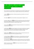 FIN 385- EXAM 1 STUDY GUIDE  QUESTIONS AND CORRECT  ANSWERS
