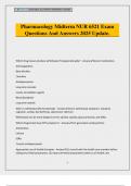 Pharmacology Midterm NUR 6521 Exam Questions And Answers 2025 Update&period;