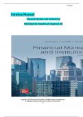 Solution Manual For Financial Markets and Institutions, 8th Edition by Anthony Saunders, Marcia Cornett, |All Chapters 1 - 25 Covered | Complete Guide A+