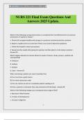 NURS 221 Final Exam Questions And Answers 2025 Update&period;